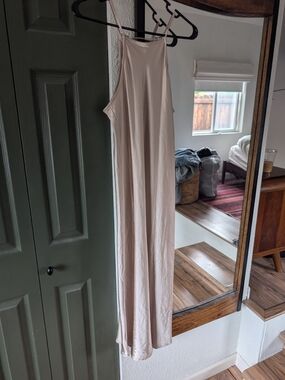 Vici Midi Slip Dress In Champagne